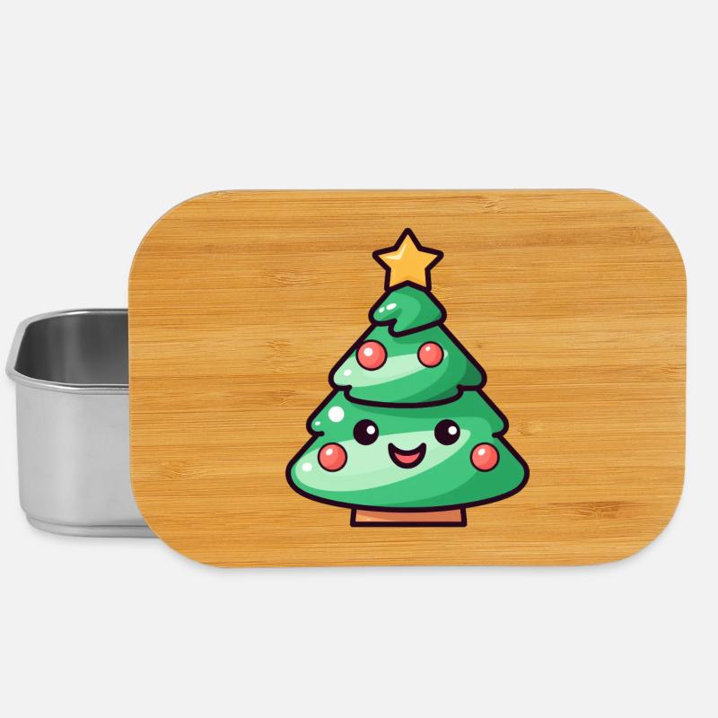 Conception de dessin animé d’arbre de Noël kawaii - Boîte à goûter - argent