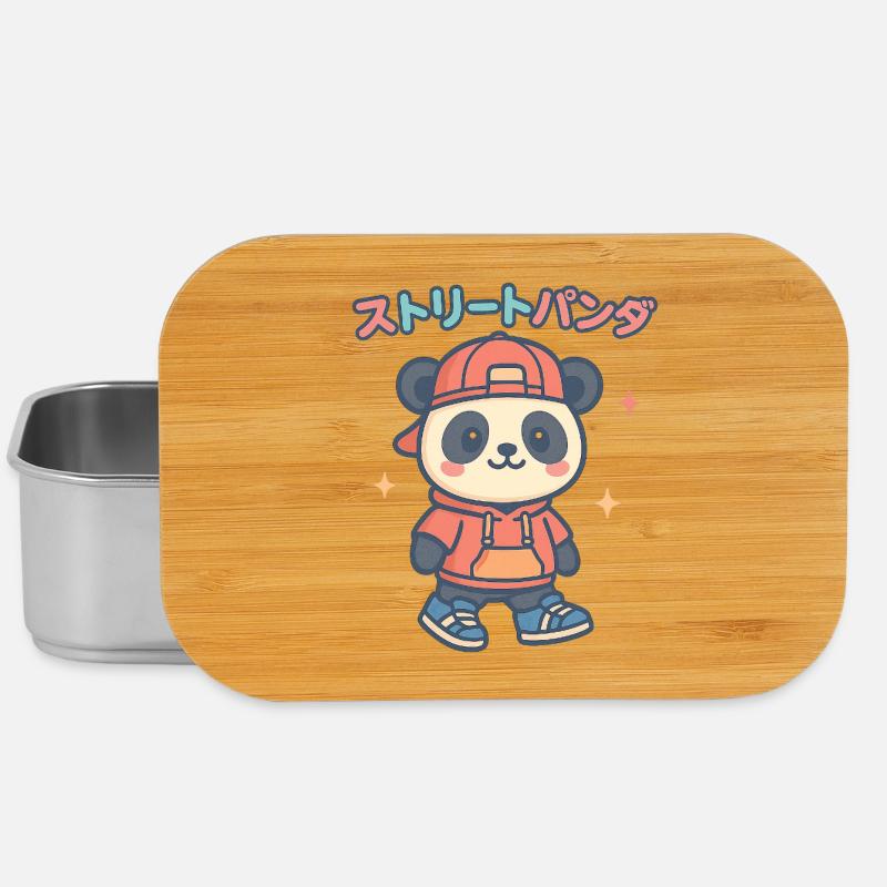 Street Panda Pullover Hoodie - Lunch Box - silver