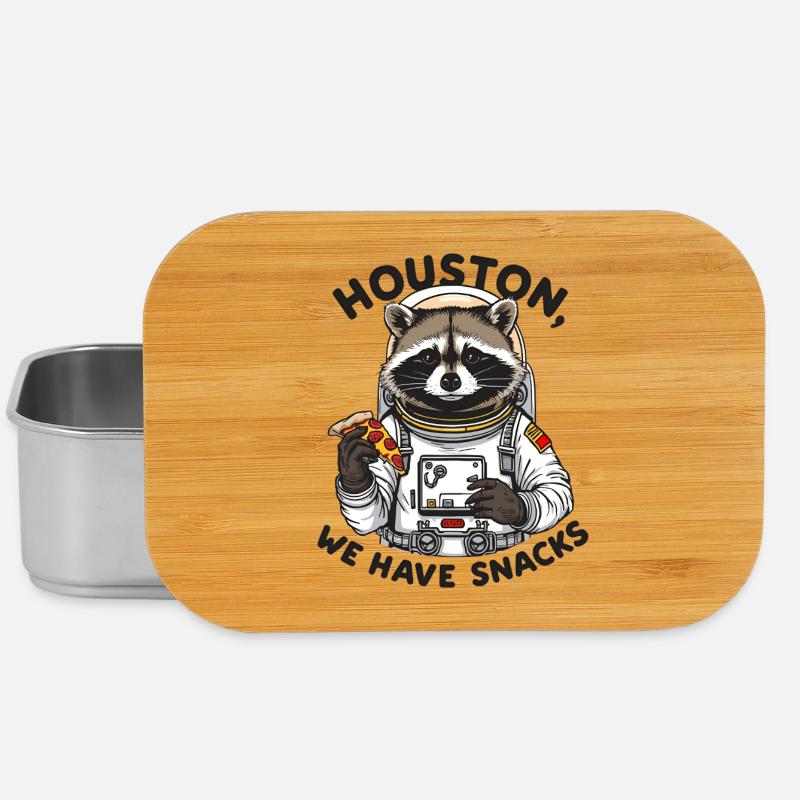 Waschbär Astronaut Houston We Have Snacks - Lunch Box - Silber