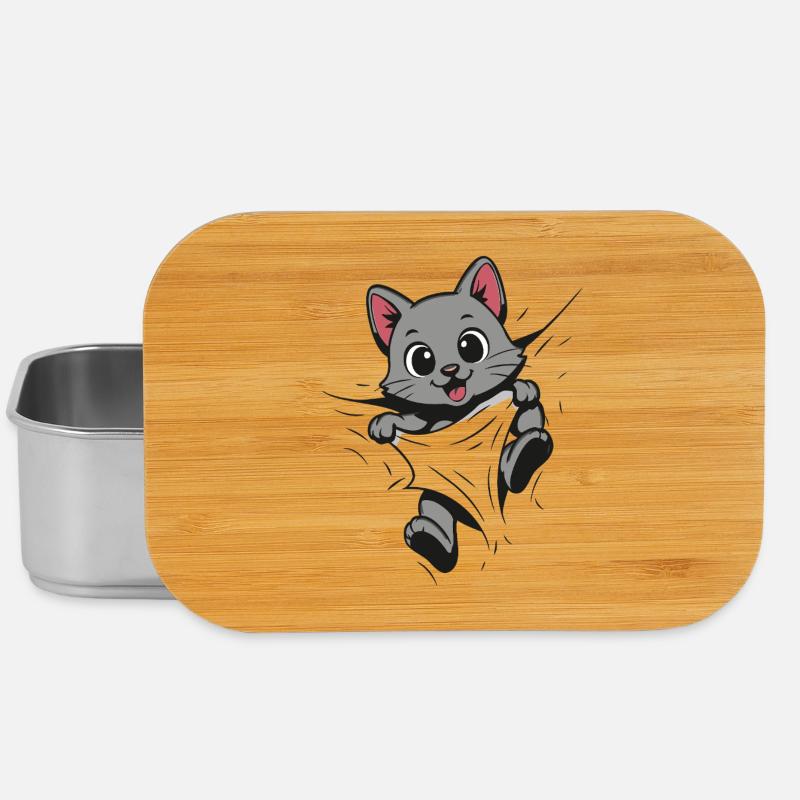 Kätzchen Kuschelkatze süße Katze - Lunch Box - Silber