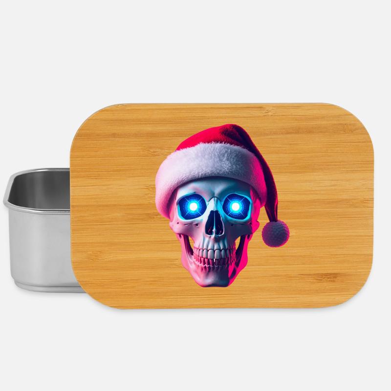 Neon Skull Santa - Lunch Box - silver