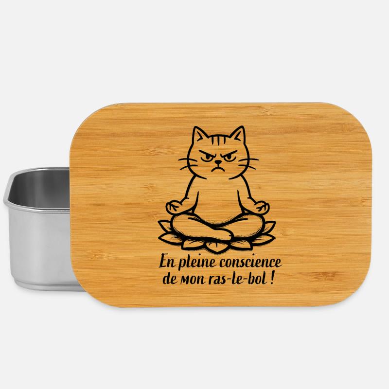 Chat grognon en méditation - Boîte à goûter - argent