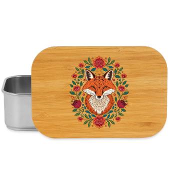 Fuchs im Blütenkranz Farbexplosion - Lunch Box - Silber - Vorne