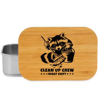 Clean Up Crew – Night Shift Raccoon - Lunch Box - silver - Front