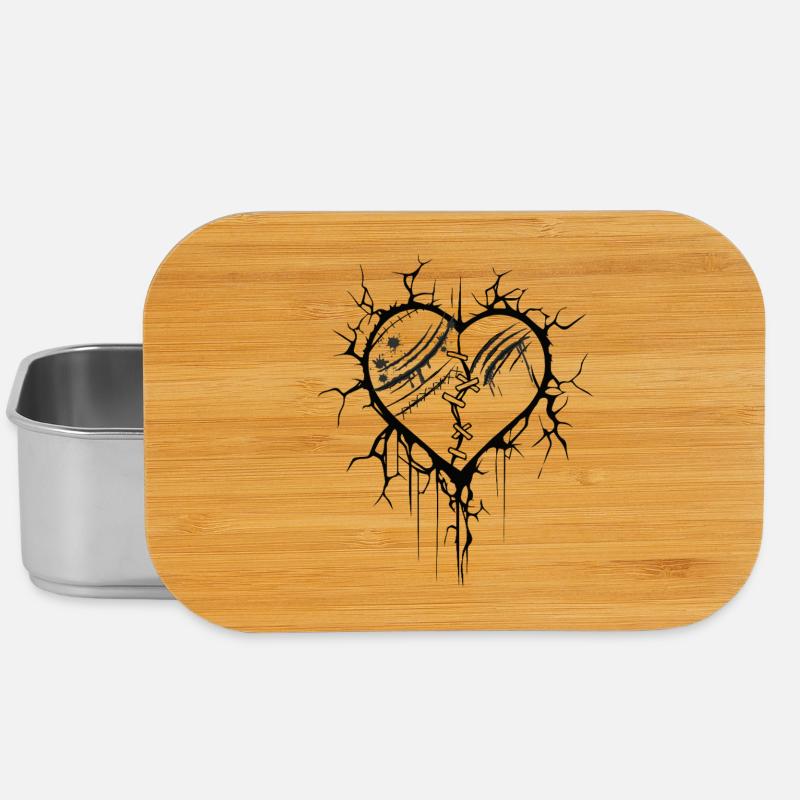 Explodiertes Herz-Grafik-Tattoo - Lunch Box - Silber