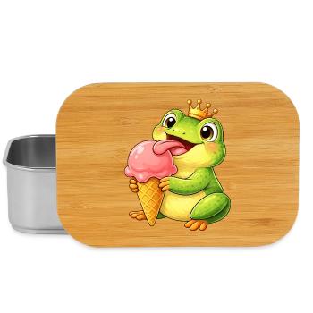 Süßer Frosch mit Eiskrone Sommer Eiscreme Cartoon - Lunch Box - silver - Front