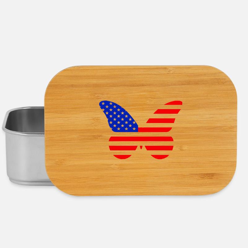 Striped American Wing - Lunch Box - silver