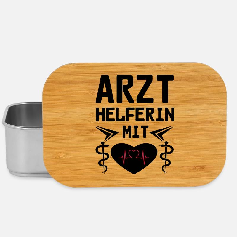 Arzthelferin mit Herz Geschenk - Lunch Box - Silber