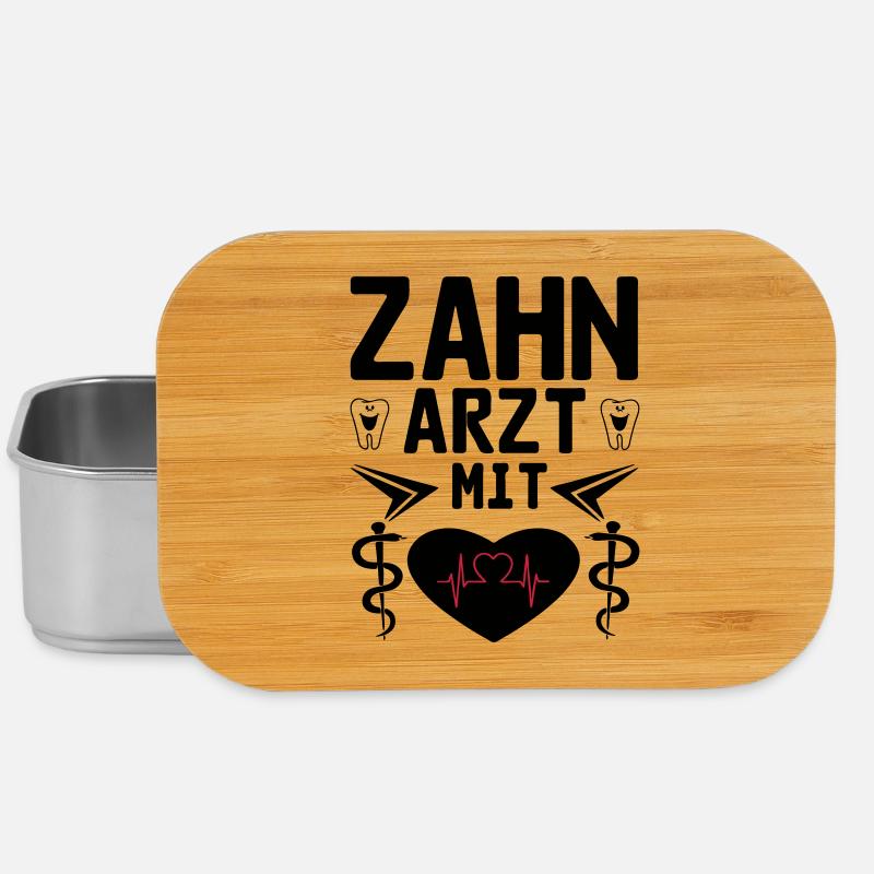 Zahnarzt mit Herz Geschenk - Lunch Box - Silber