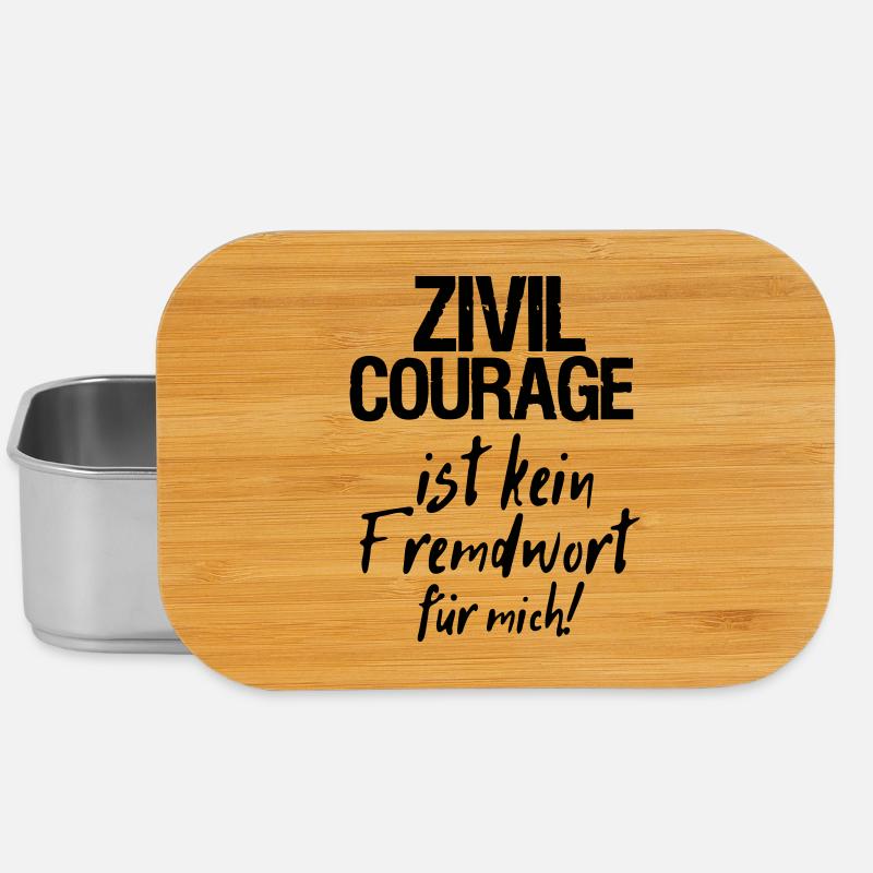 Zivilcourage Sprüche, Geschenk - Lunch Box - Silber
