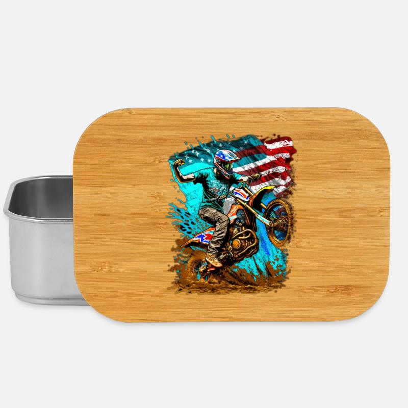 Drapeau américain Moto Splash - Boîte à goûter - argent