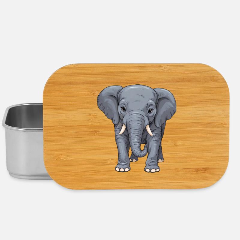 Une sympathique petite dame éléphant - Boîte à goûter - argent