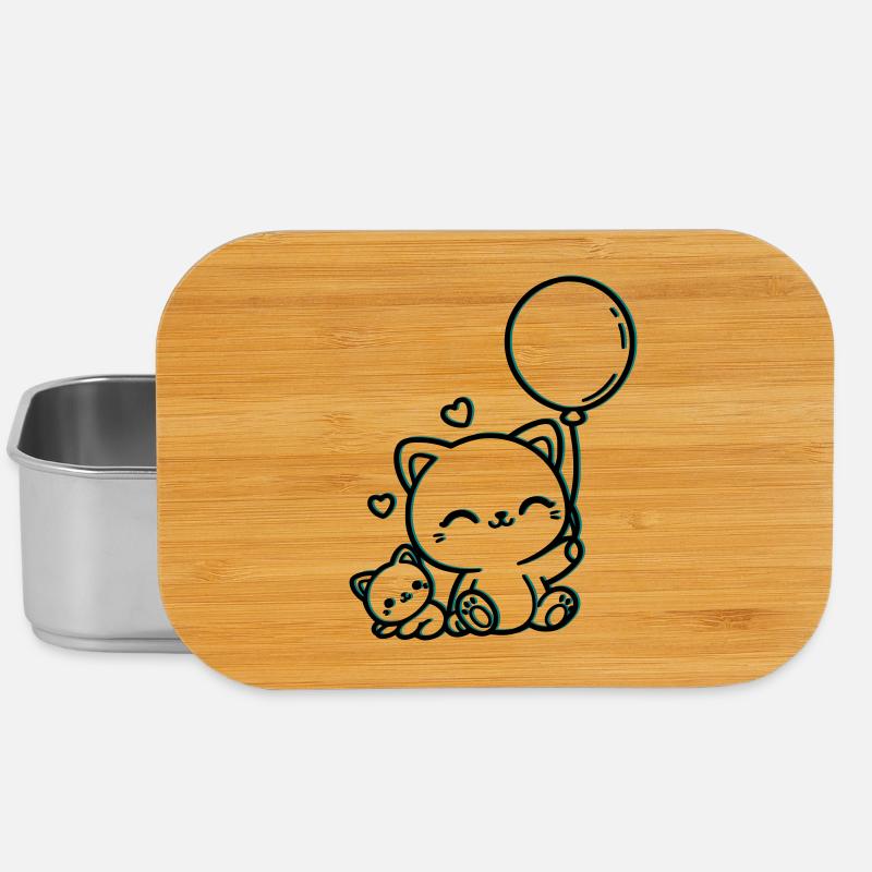 Katzen - Lunch Box - Silber