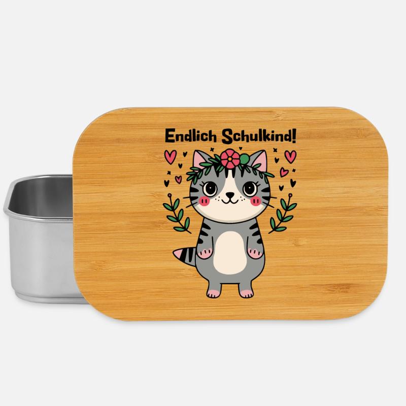 Endlich Schulkind - Mit der Katze in die Schule - Lunch Box - Silber