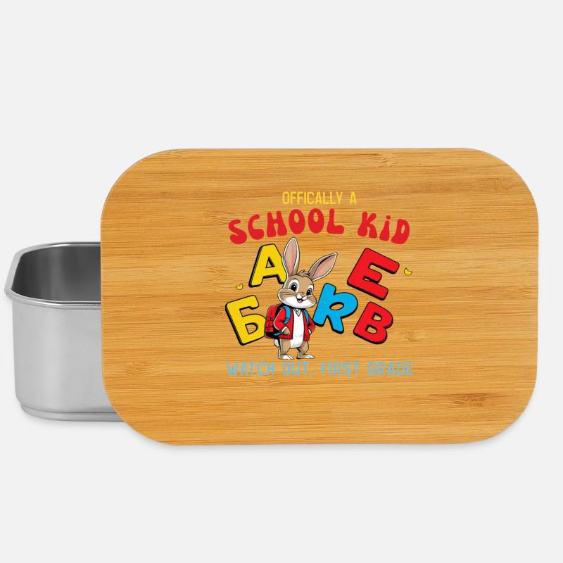 Schoolchild with ABC letters design - Lunch Box - silver