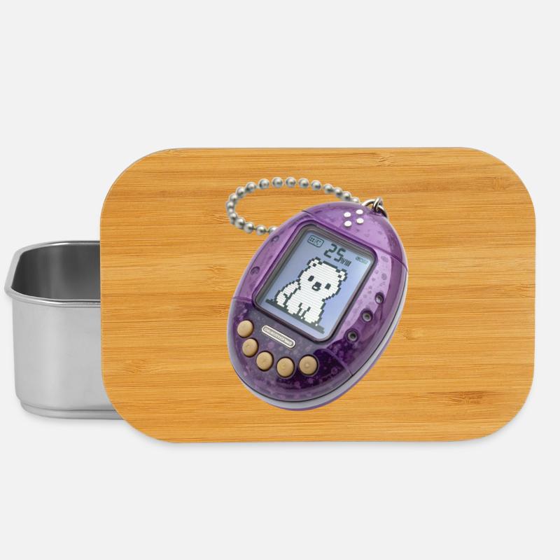 Niedlicher Pixel-Katzenwecker - Lunch Box - Silber