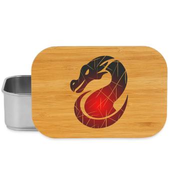 Roter Drachen mit Split-Textur - Lunch Box - Silber - Vorne