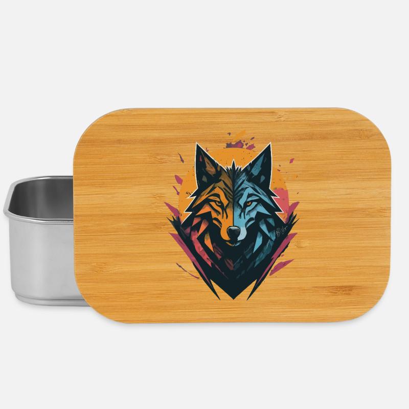 Wolf Doppelseitiger Sonnenmond - Lunch Box - Silber
