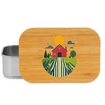 Ferme avec motif d’agriculture de grange rouge - Boîte à goûter - argent - Devant
