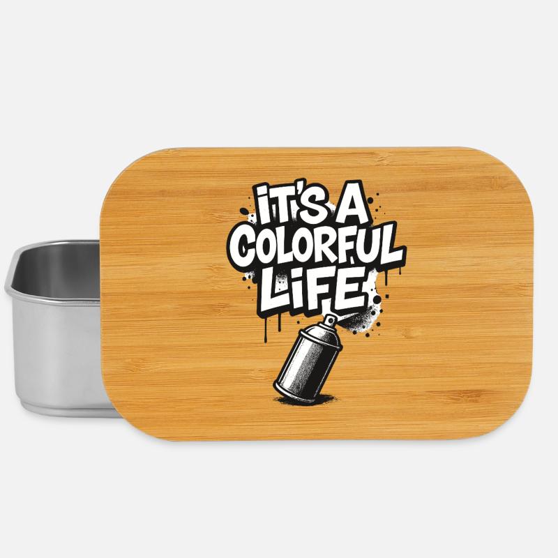 It's a Colorful Life Graffiti - Lunch Box - Silber