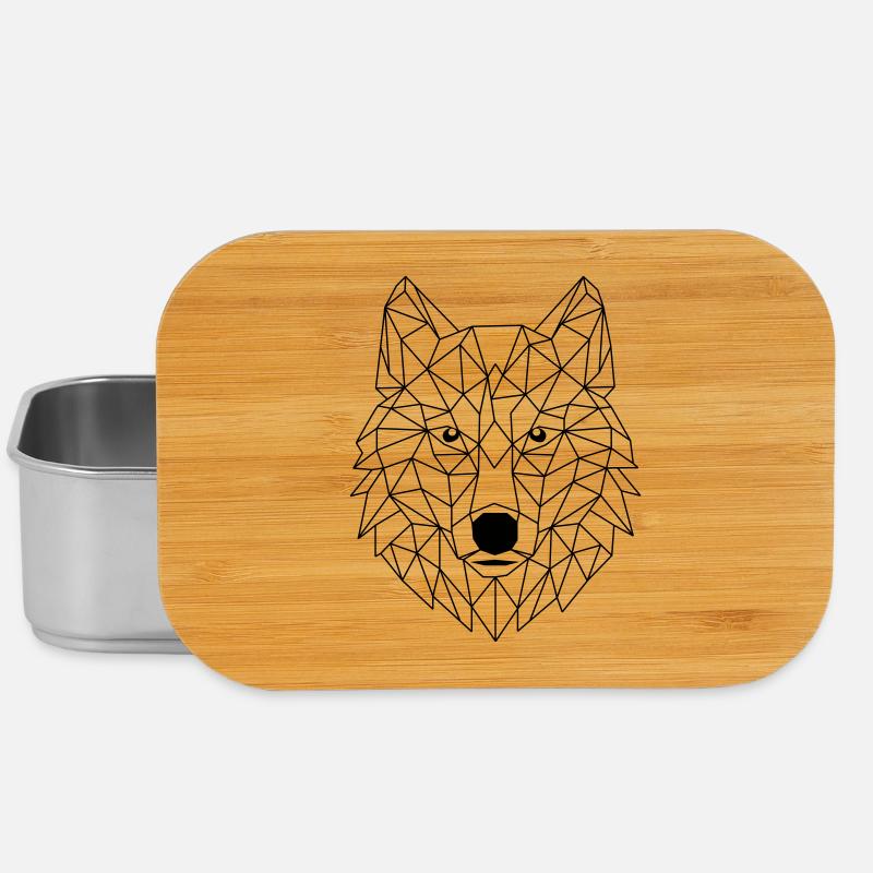 Wolf Polygon - Lunch Box - silver