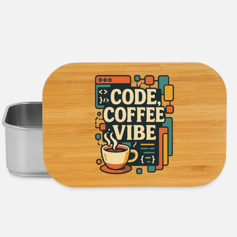 Code Coffee Vibe – T-shirt Programmeur drôle - Boîte à goûter - argent