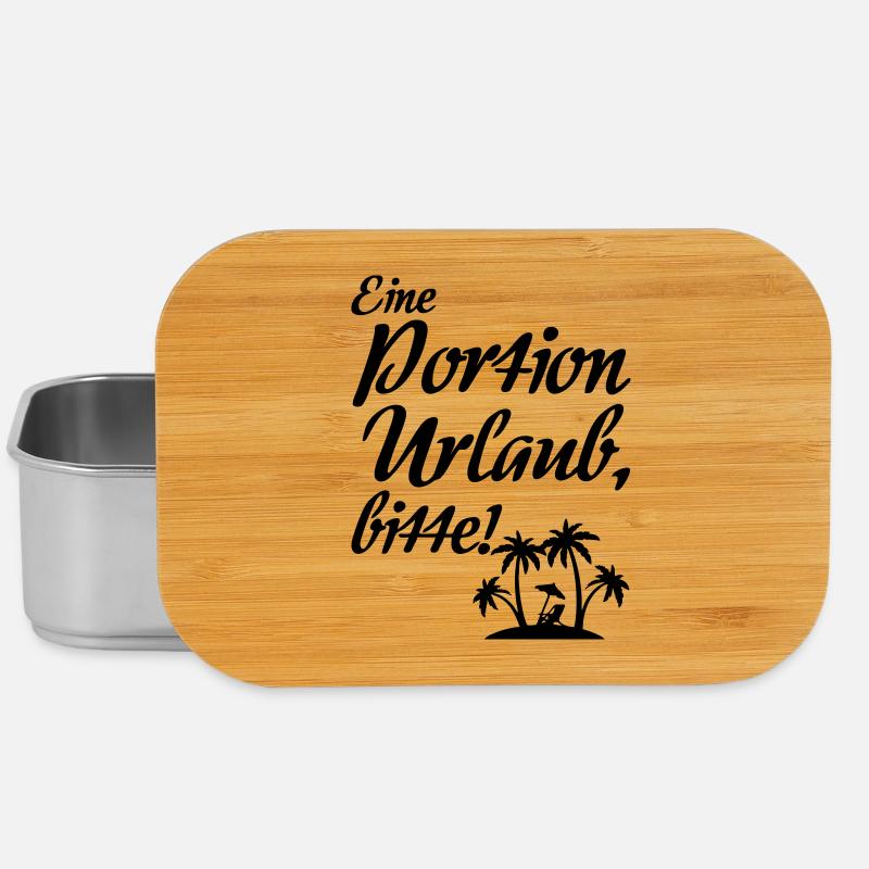 Portion Urlaub - Urlauber, Ferien, Geschenk Spruch - Lunch Box - Silber
