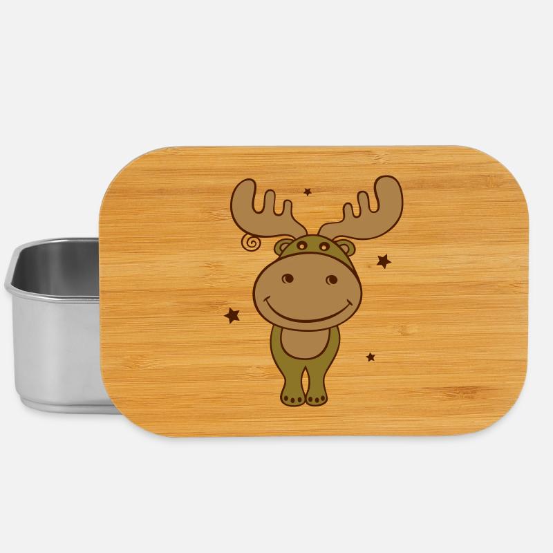 Elch mit Sternen - Lunch Box - Silber