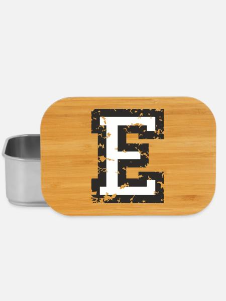 E (Vintage Weiß) Buchstabe E - Lunch Box - Silber