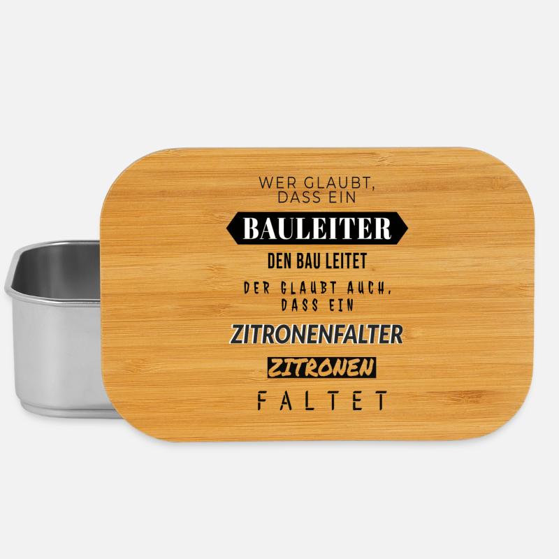 Zitronenfalter Spruchdesign Bauleiter - Lunch Box - Silber