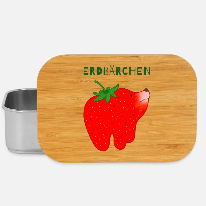 Erdbärchen Cartoon-Motiv - Lunch Box - Silber