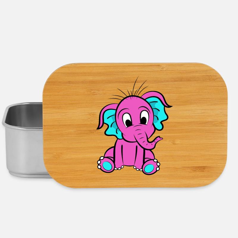 Pink elephant - Lunch Box - silver
