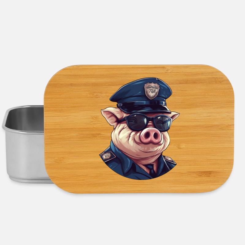 Schweinchen Polizei - Lunch Box - Silber