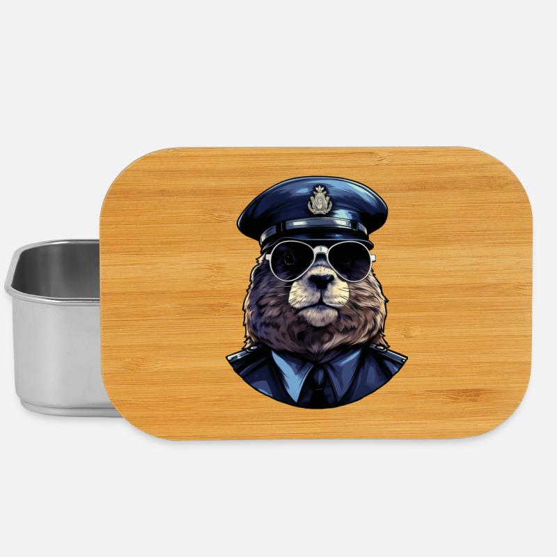 Murmeltier Polizist - Lunch Box - Silber