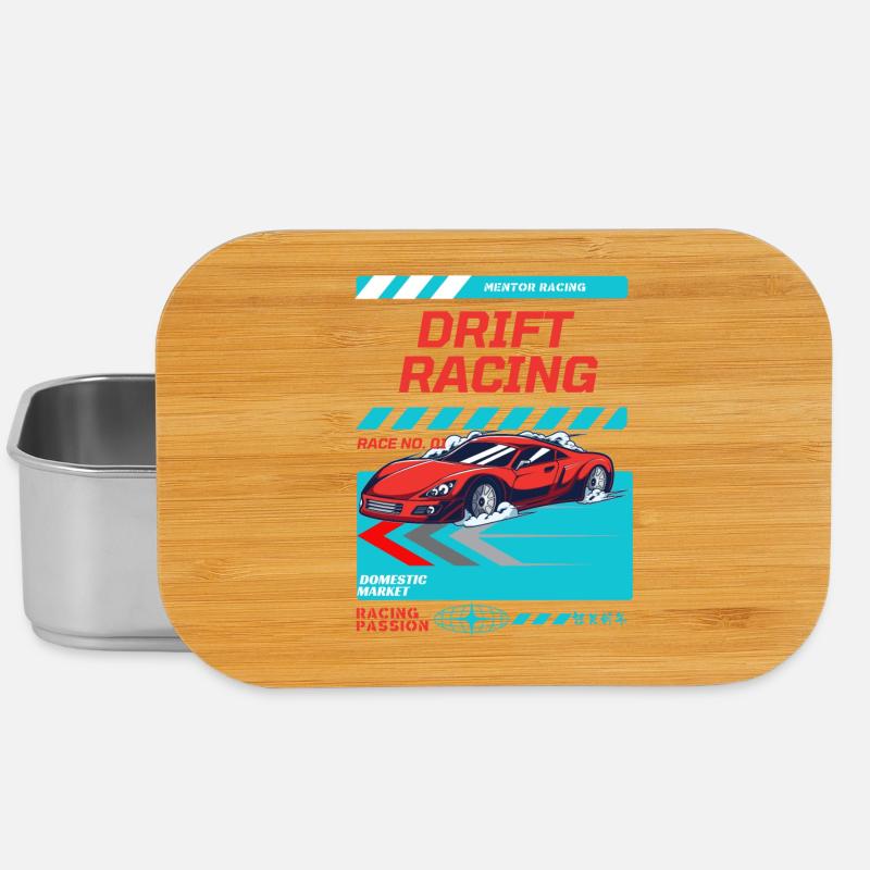 Roter Sportwagen Drift Racing Design - Lunch Box - Silber