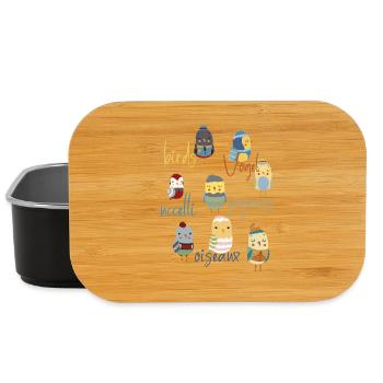 Kinderillustration von Vögeln in Karikatur - Lunch Box - Schwarz - Vorne