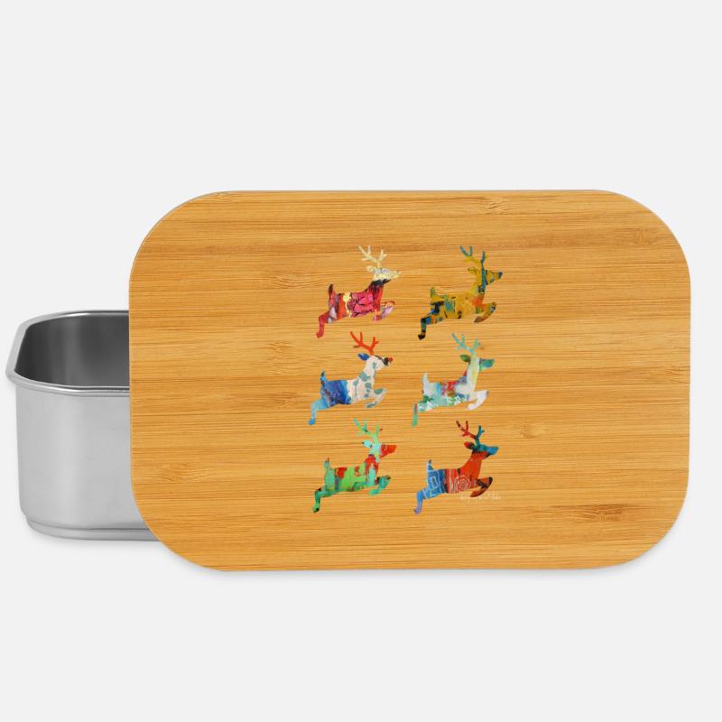 Caribou Colorful Abstract Style - Lunch Box - silver