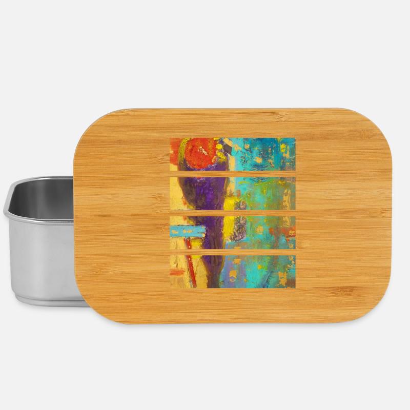 Vibrant Abstract Floral Composition - Lunch Box - silver