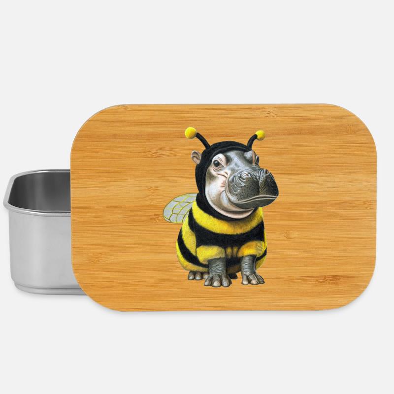 Abeille hippopotame 2 - Boîte à goûter - argent