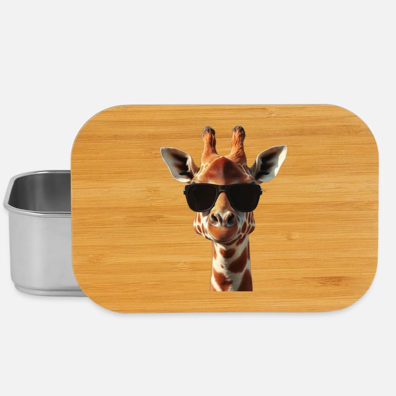 Girafe avec un look cool et sympa - Boîte à goûter - argent