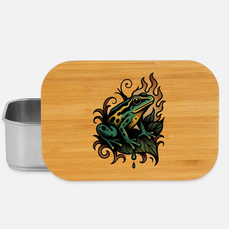 Flammenfrosch auf Blatt - Lunch Box - Silber