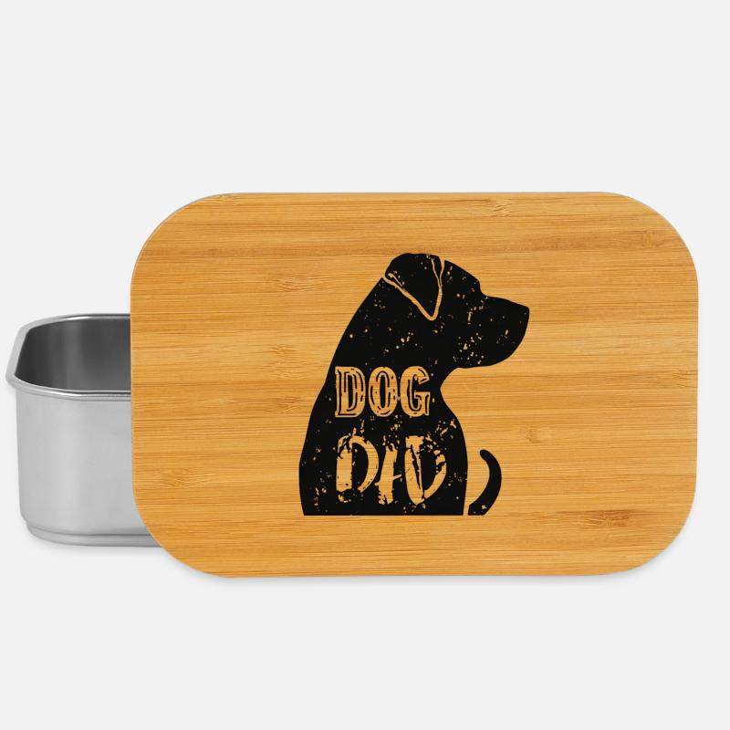 Silhouette de papa chien avec texte - Boîte à goûter - argent