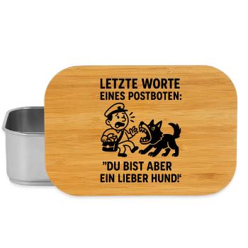 postbote briefträger hund beißen lustig witz - Lunch Box - Silber - Vorne