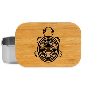 Bébé Tortue mignonne – Reptile comique pour le cœur - Boîte à goûter - argent - Devant