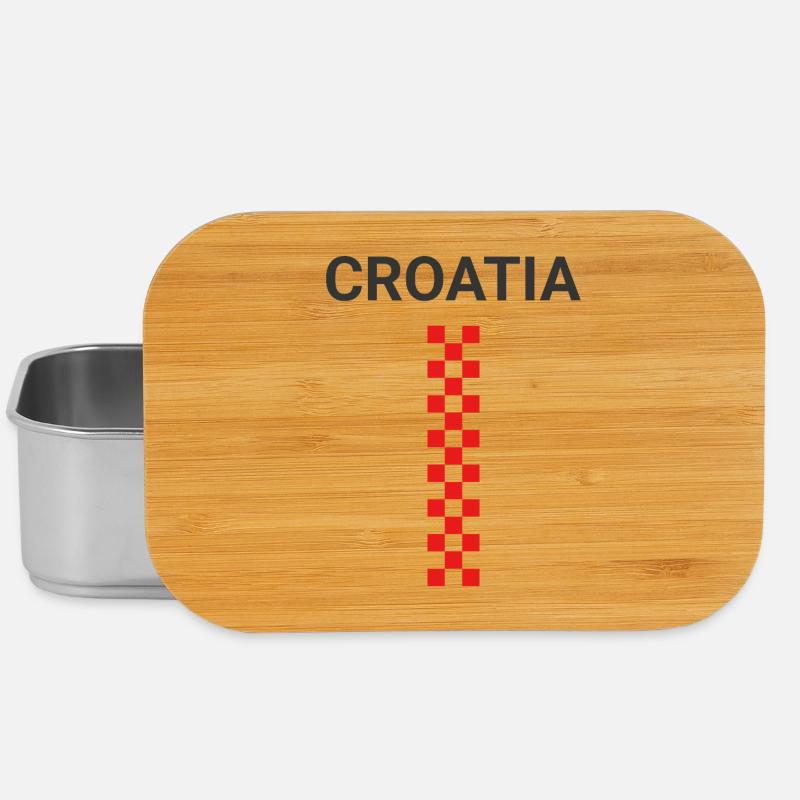 Croatia Vertical Squares - Lunch Box - silver