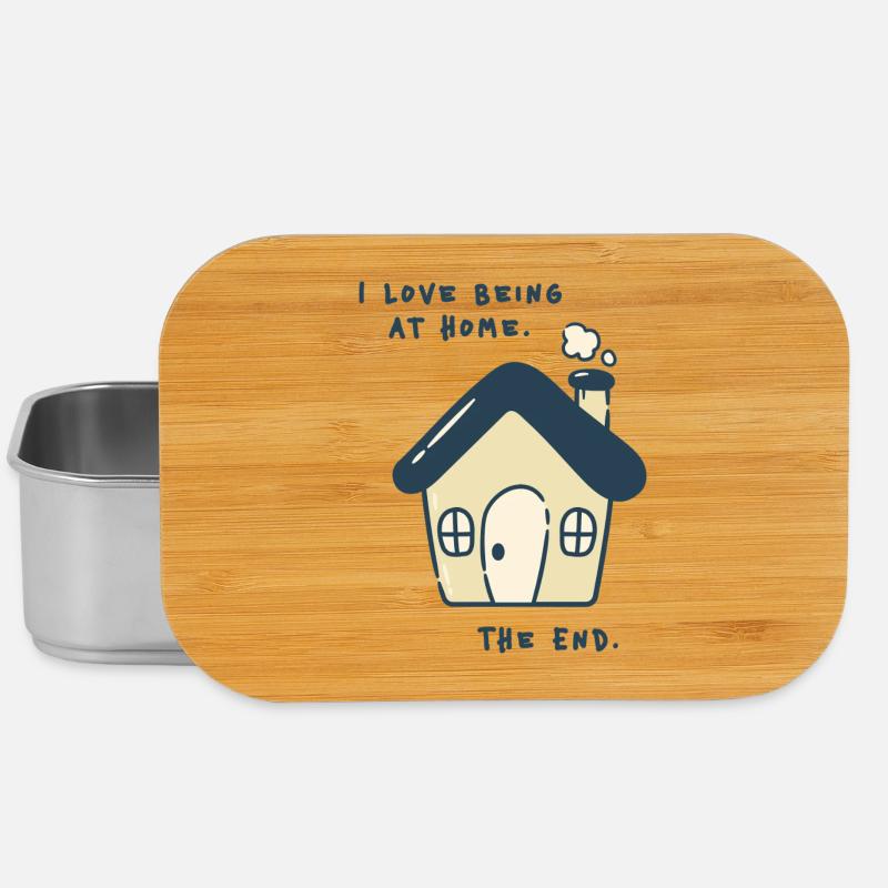 I love being at home – Introvertiertes Statement - Lunch Box - Silber