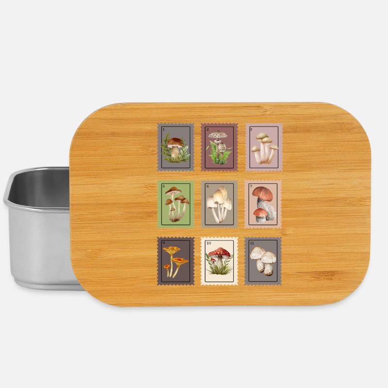 Mushroom Design - Lunch Box - silver