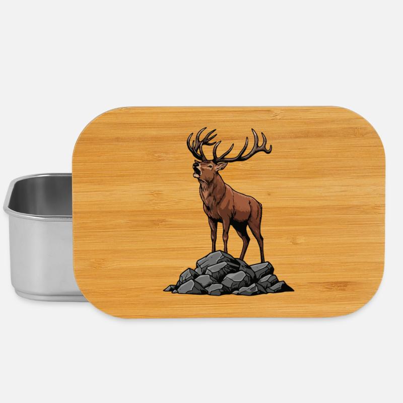Majestic Deer Powerful Rutting Wilderness - Lunch Box - silver