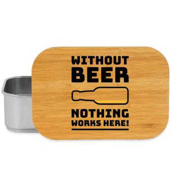 Ohne Bier funktioniert hier nichts! (Trinkt POS 2C) - Lunch Box - Silber - Vorne