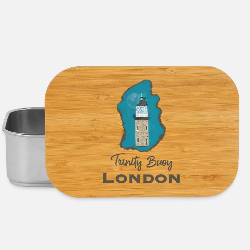 London, Leuchtturm Trinity Buoy, Pixel- Art - Lunch Box - Silber